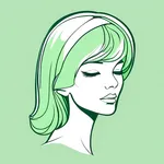 light green hair clip image